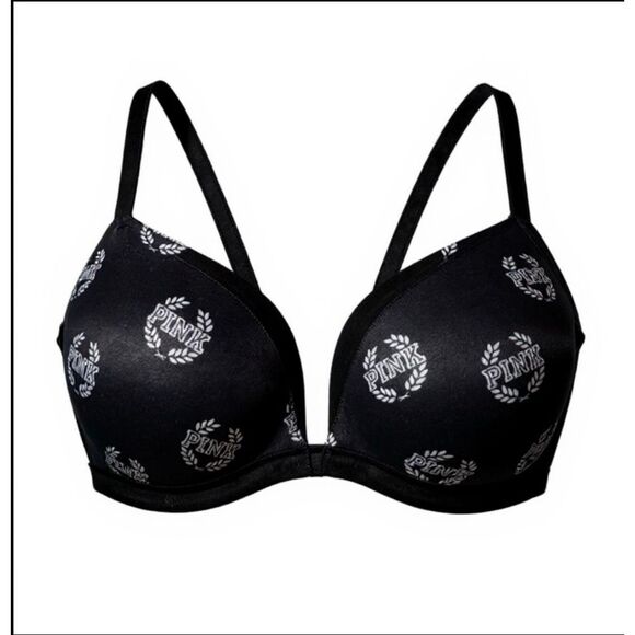 Victoria’s Secret PINK Sexy Everywhere Black Logo Push-Up Bra Size 34B - Picture 6 of 7